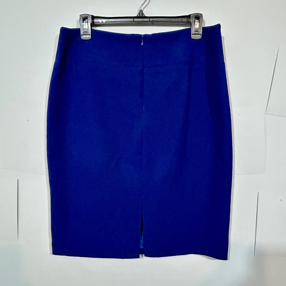 Alfani Pencil Skirt 8 Royal Blue Knee Length Back Slit Professional Workwear